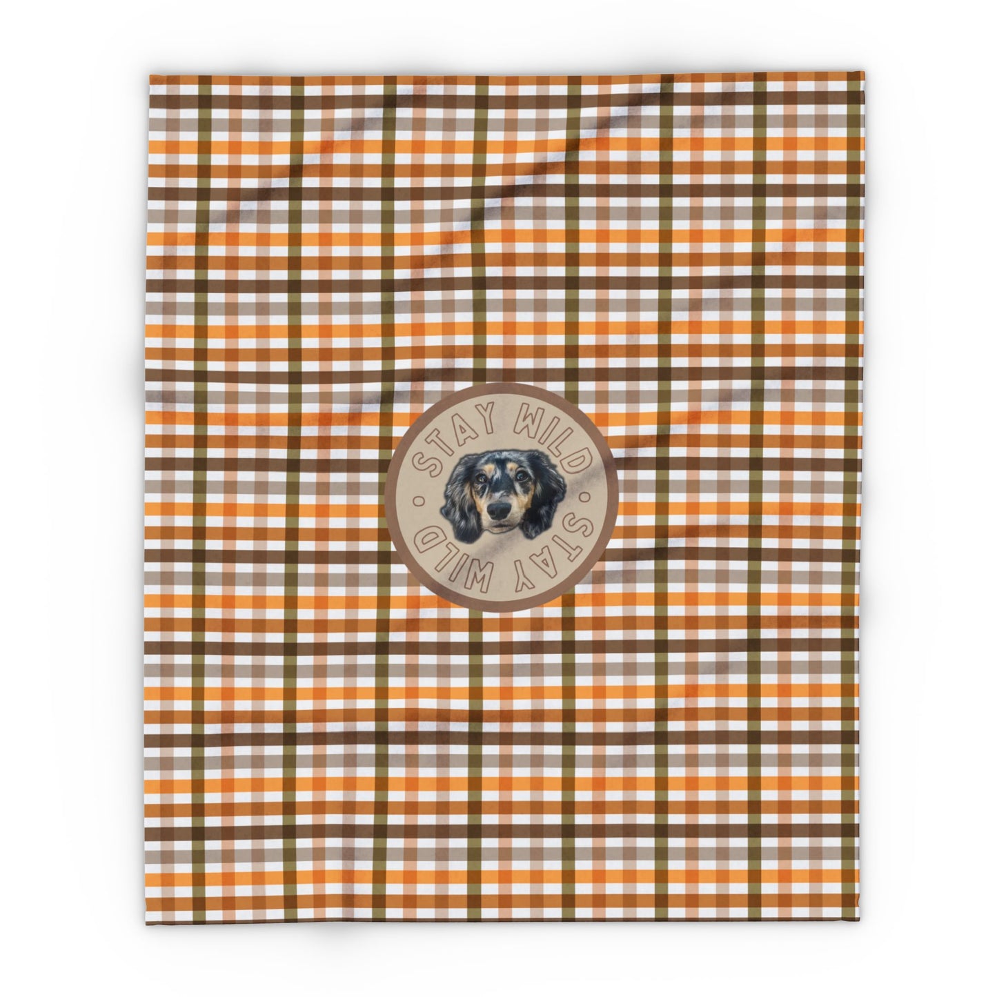 Custom Velveteen Plush Fall Gingham Blanket