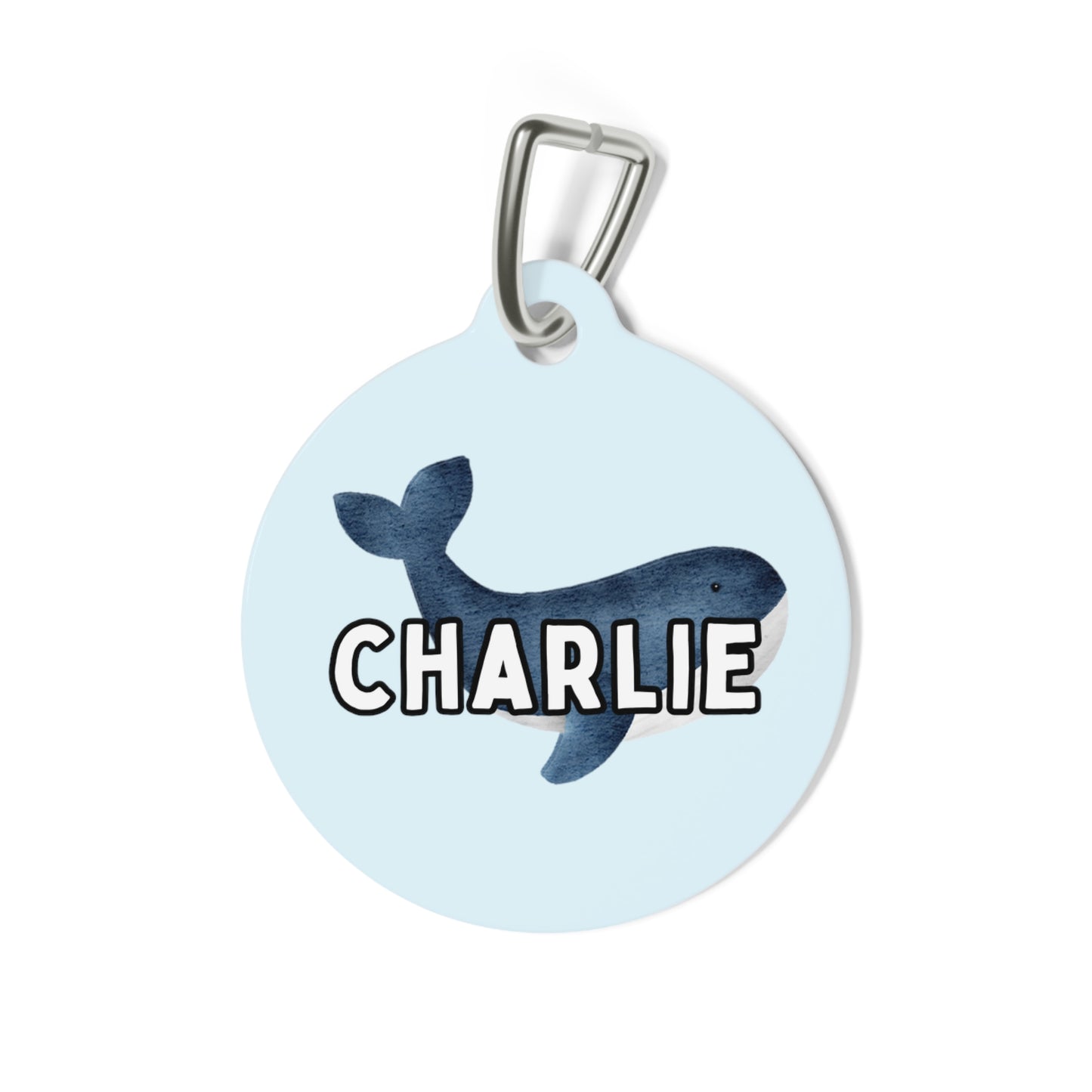 Whale Watching Custom Round Metal Pet Tag