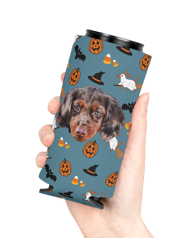 Happy Halloweenie Custom Can Cooler Koozie