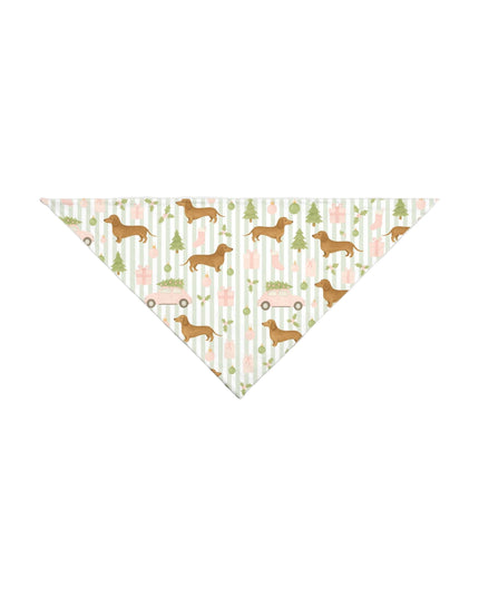 Dog bandana with dachshund pattern on a white background