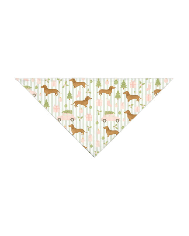 Dog bandana with dachshund pattern on a white background