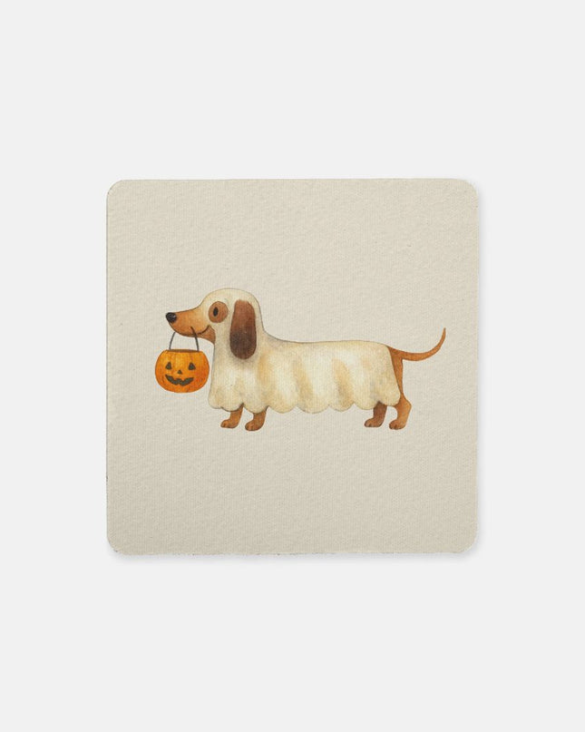 Coaster Neoprene Back (Square) 4PK - Halloween Variety Taupe Background