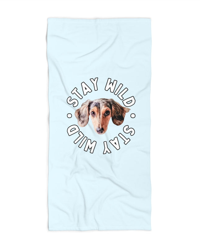 Pastel 'Stay Wild' Custom Beach Towel