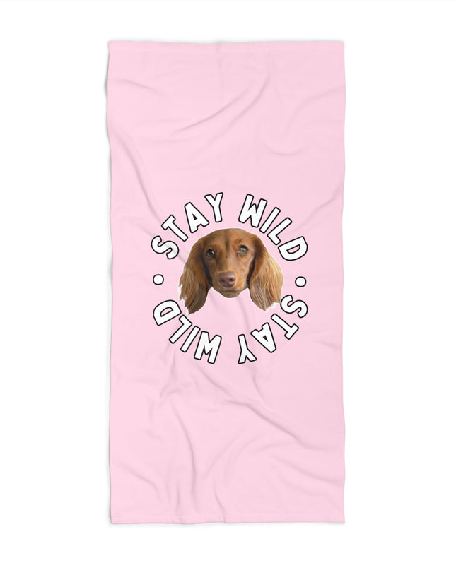 Pastel 'Stay Wild' Custom Beach Towel