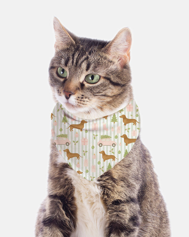Tie On Dog Bandana - Rustic Christmas Wiener Wonderland