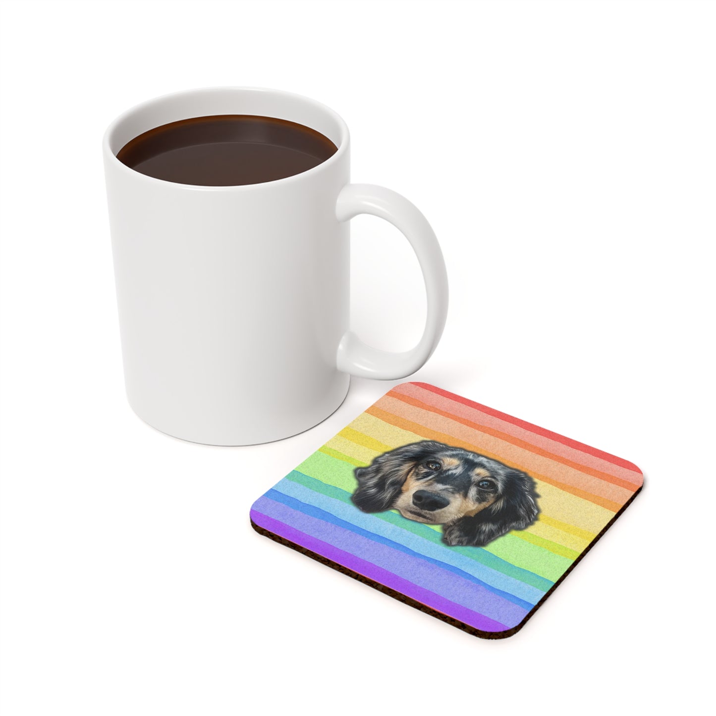 Rainbow Right Bright Pack Of 4 Hardboard Back Coaster