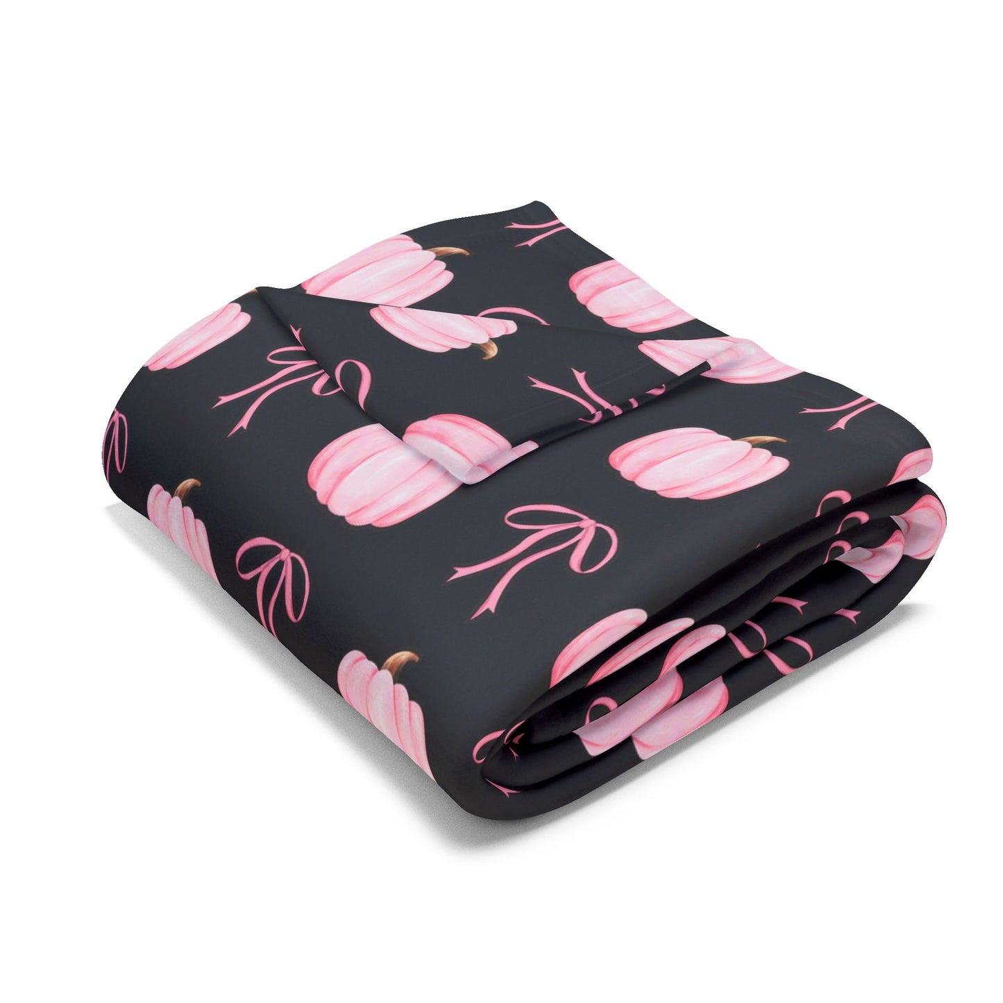 Custom Velveteen Plush Pink Pumpkin Party Blanket