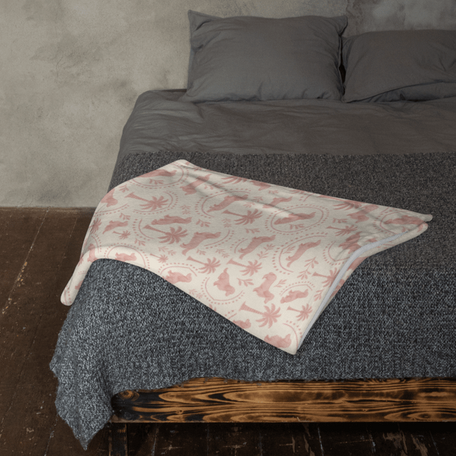 Super Soft Throw Blanket - Blush Doxie Tropic Toile  (50x60 / 60x80)