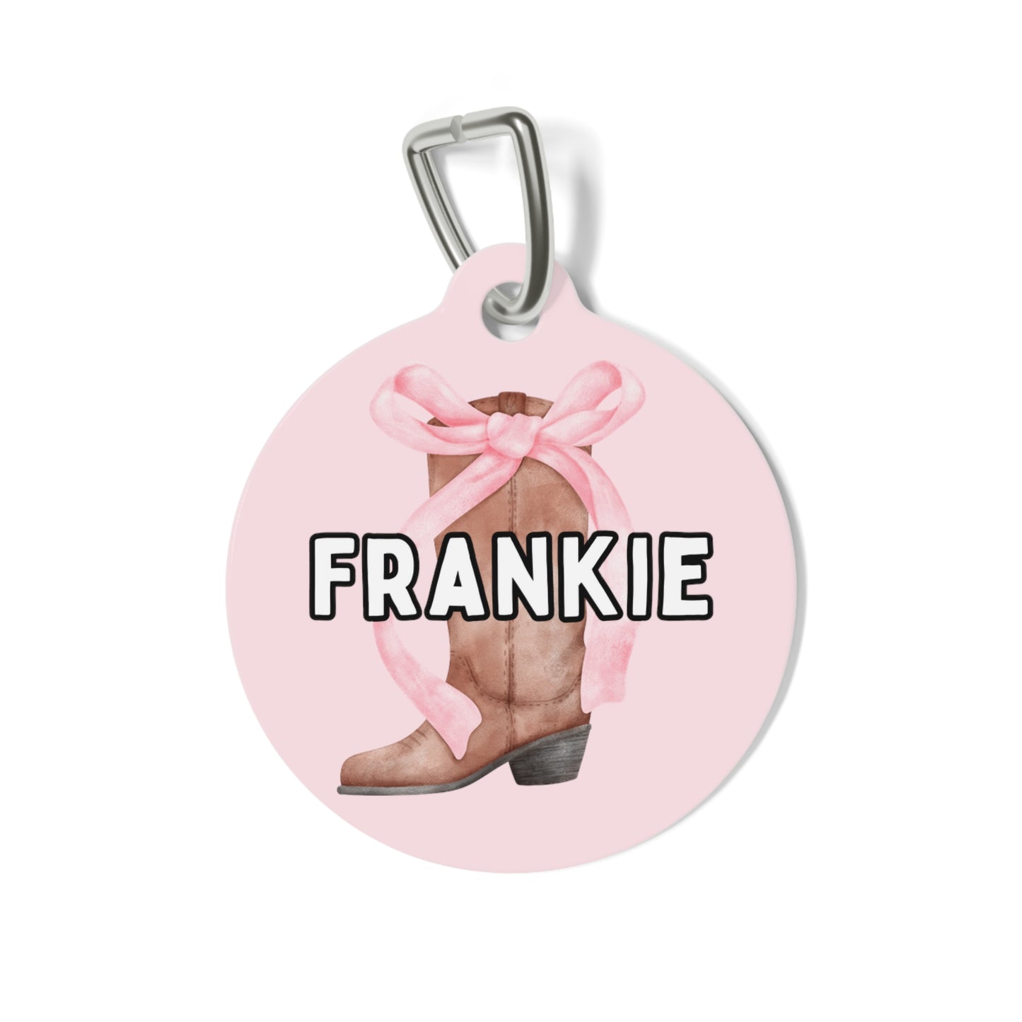 Cowgirlie Coquette Custom Round Metal Pet Tag