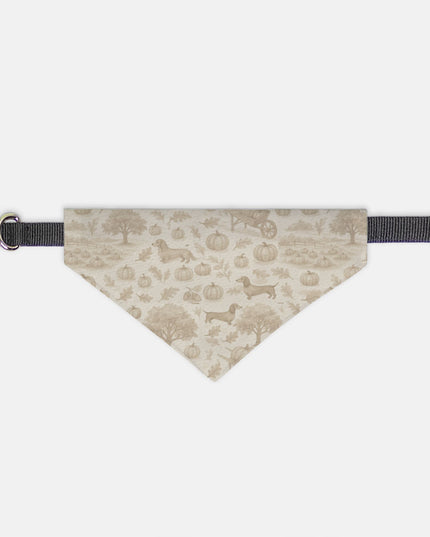 On Collar Dog Bandana  - Autumn Dachshund Toile