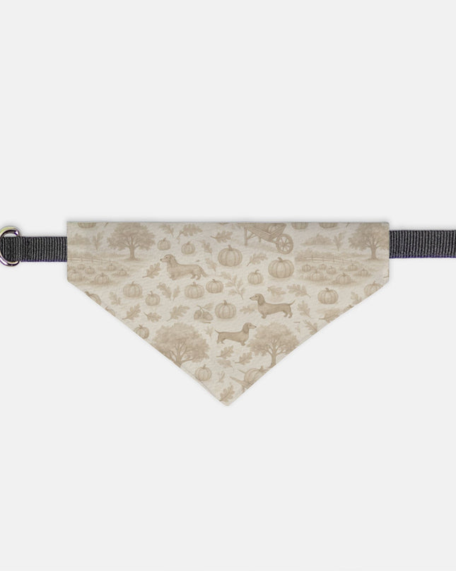 On Collar Dog Bandana  - Autumn Dachshund Toile