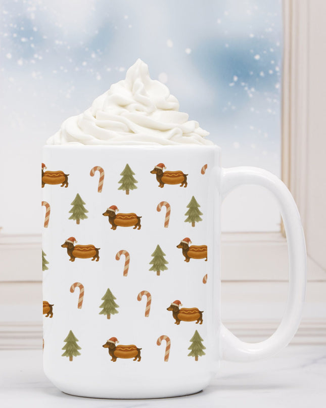 Christmas Coffee Mug - Dachshing Through The Buns