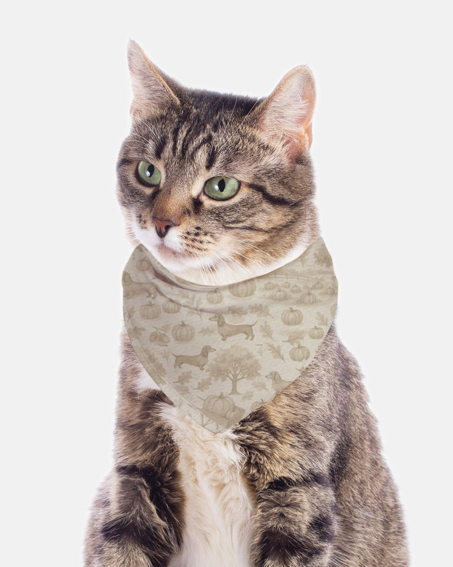 Tie On Dog Bandana – Autumn Dachshund Toile
