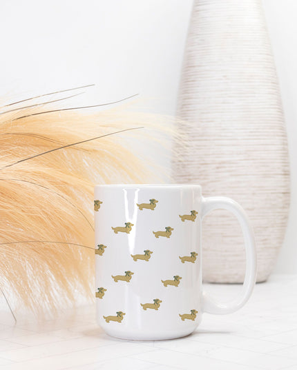 Christmas Coffee Mug - Dach Of Gold Green Coquette
