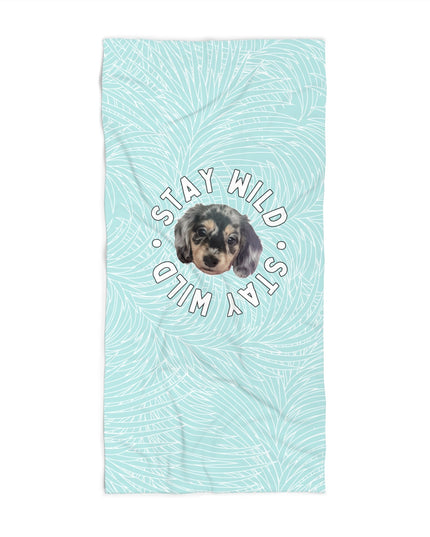 Palm Paradise 'Stay Wild' Custom Beach Towel
