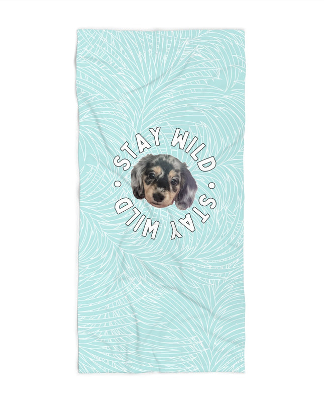 Palm Paradise 'Stay Wild' Custom Beach Towel