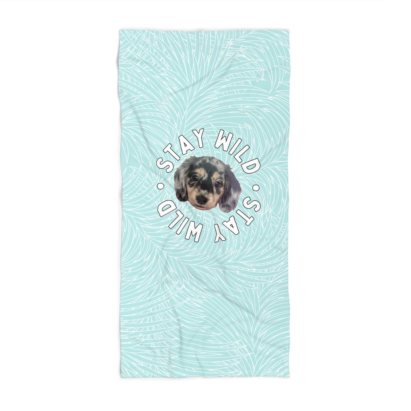 Palm Paradise 'Stay Wild' Custom Beach Towel