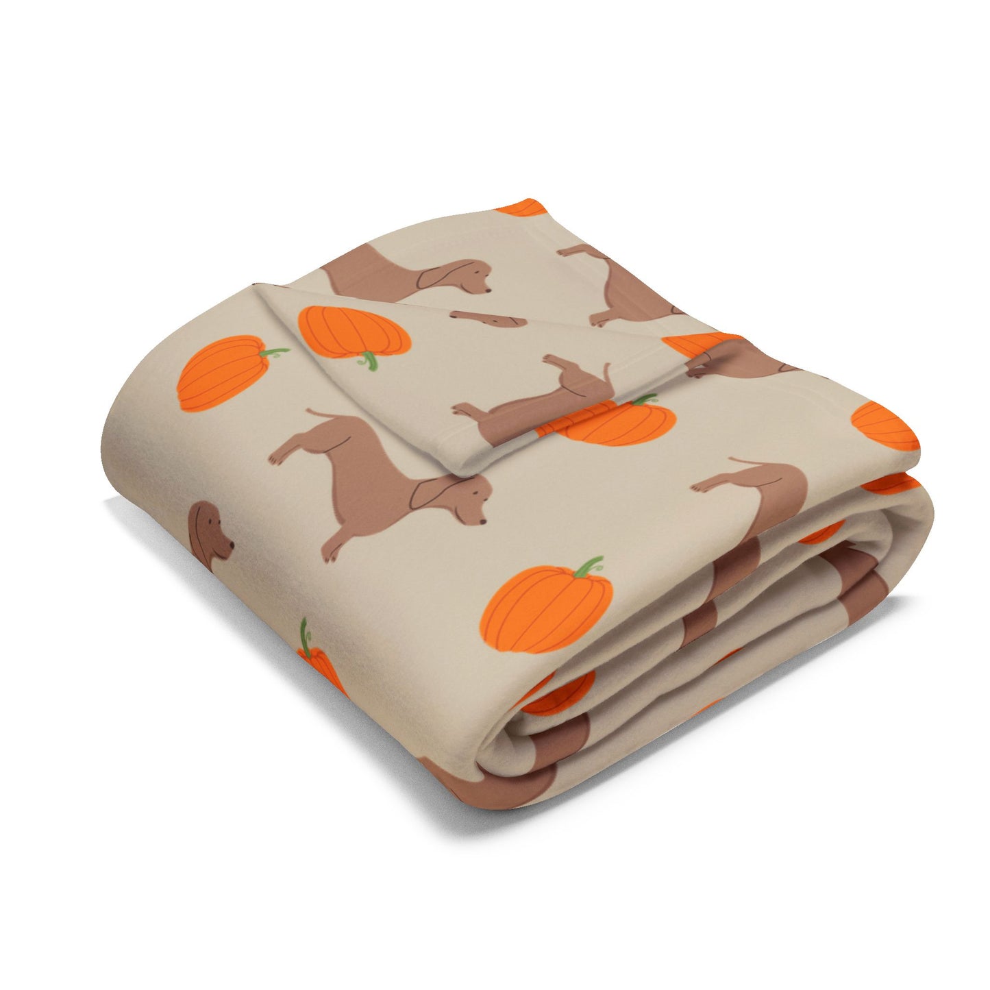 Custom Velveteen Plush Pumpkin & Pups Blanket