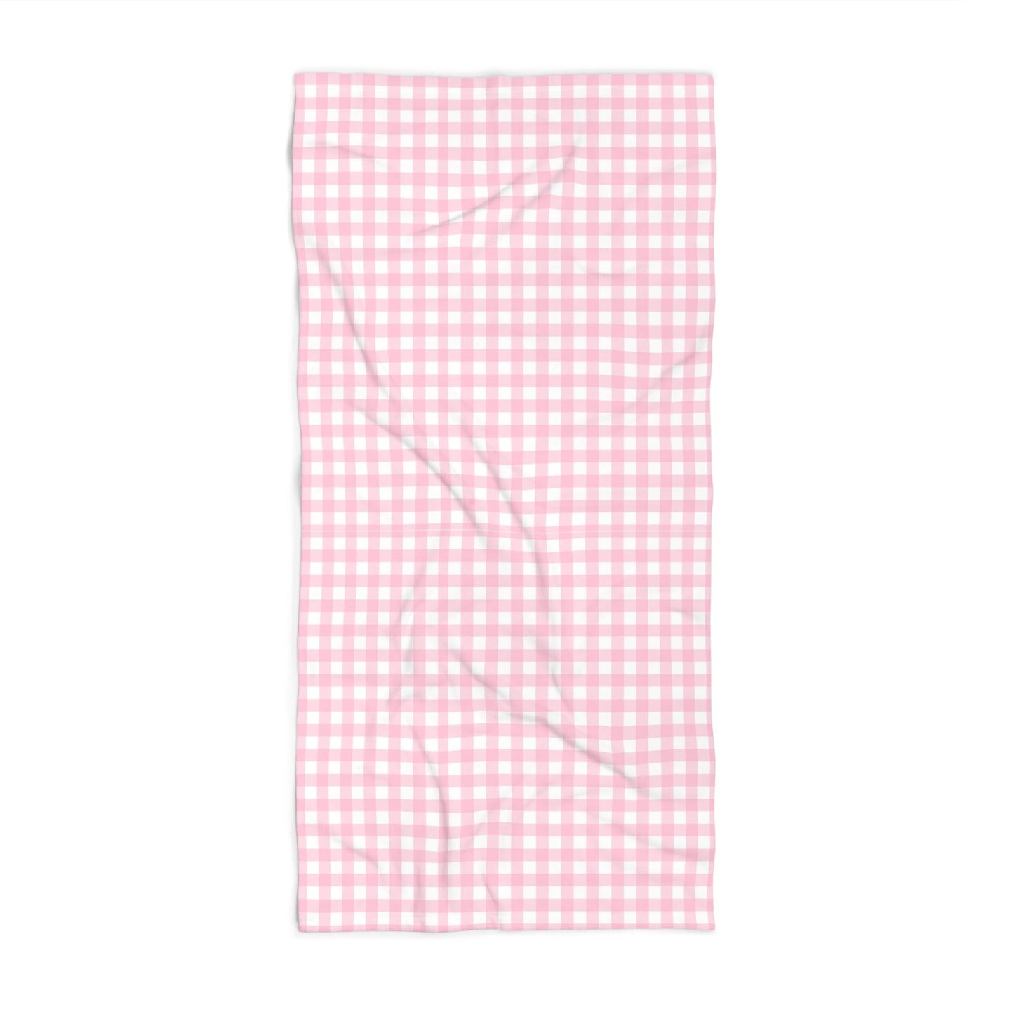 Pink Or Blue Gingham Custom Beach Towel