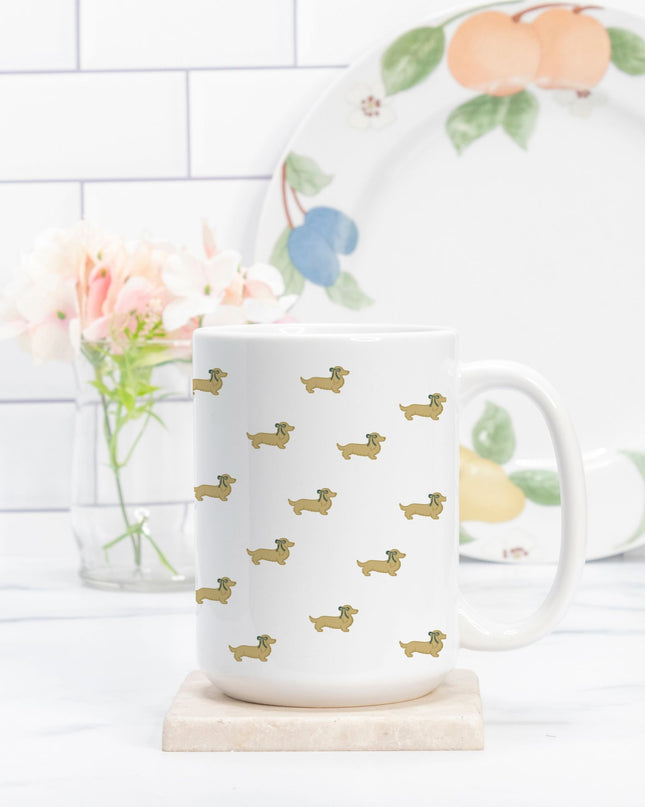 Christmas Coffee Mug - Dach Of Gold Green Coquette