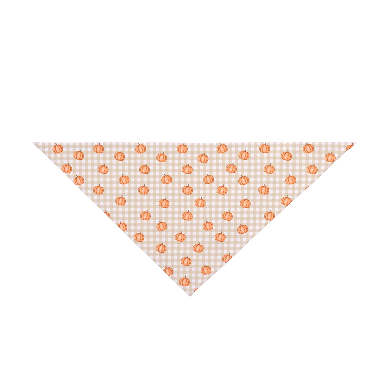 Taupe Gingham  Pumpkin Party Custom Dog Bandana