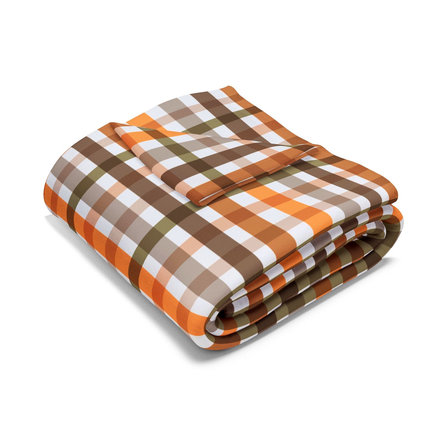 Custom Velveteen Plush Fall Gingham Blanket