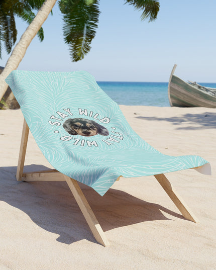 Palm Paradise 'Stay Wild' Custom Beach Towel