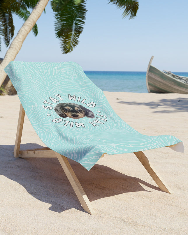 Palm Paradise 'Stay Wild' Custom Beach Towel