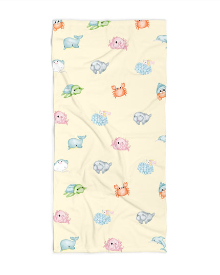 Under The Sea Animal Pawty Custom Beach Towel