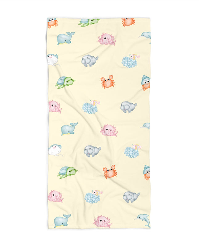 Under The Sea Animal Pawty Custom Beach Towel