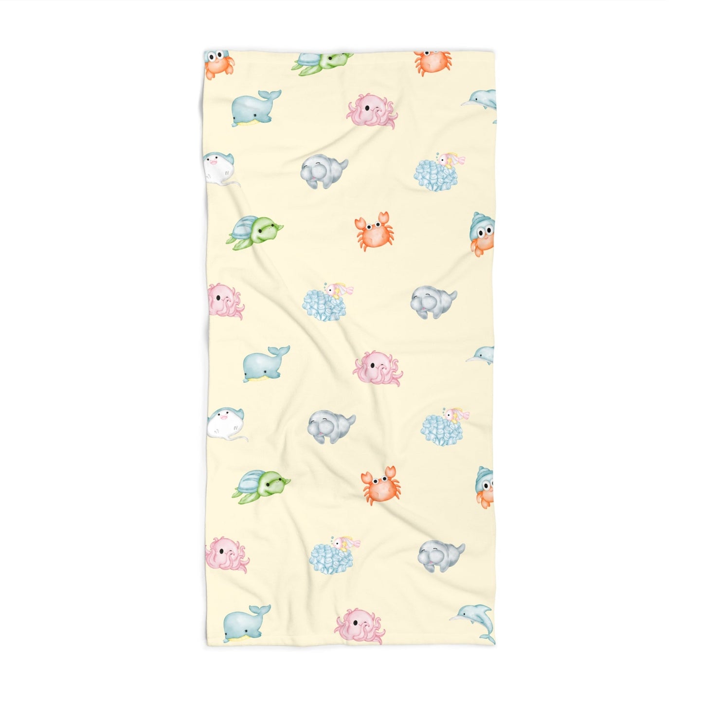 Under The Sea Animal Pawty Custom Beach Towel