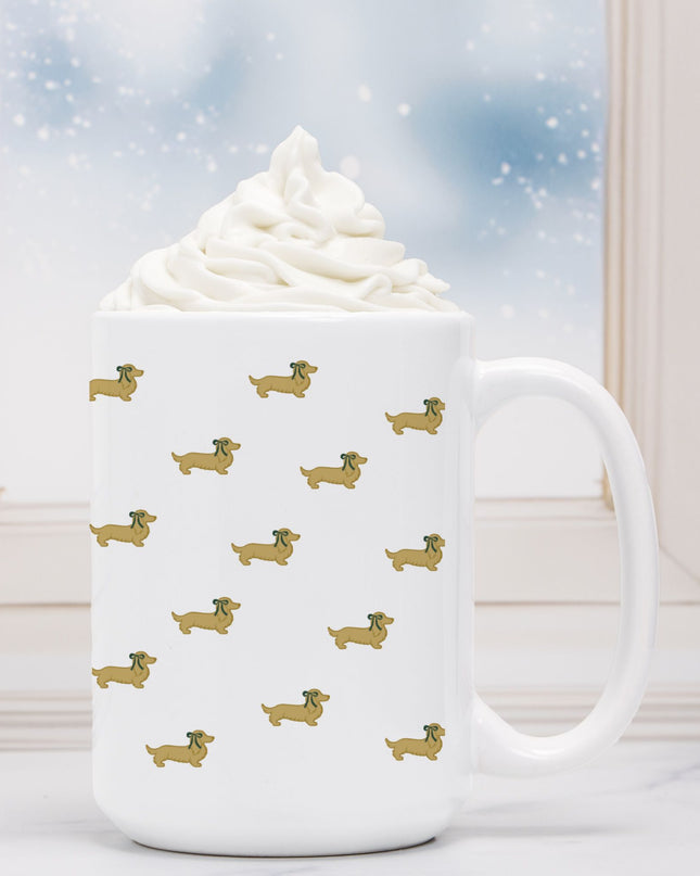 Christmas Coffee Mug - Dach Of Gold Green Coquette