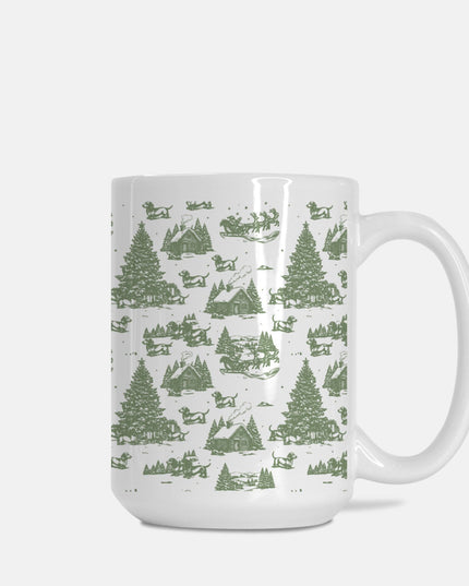Christmas Coffee Mug - Doxie Christmas Toile