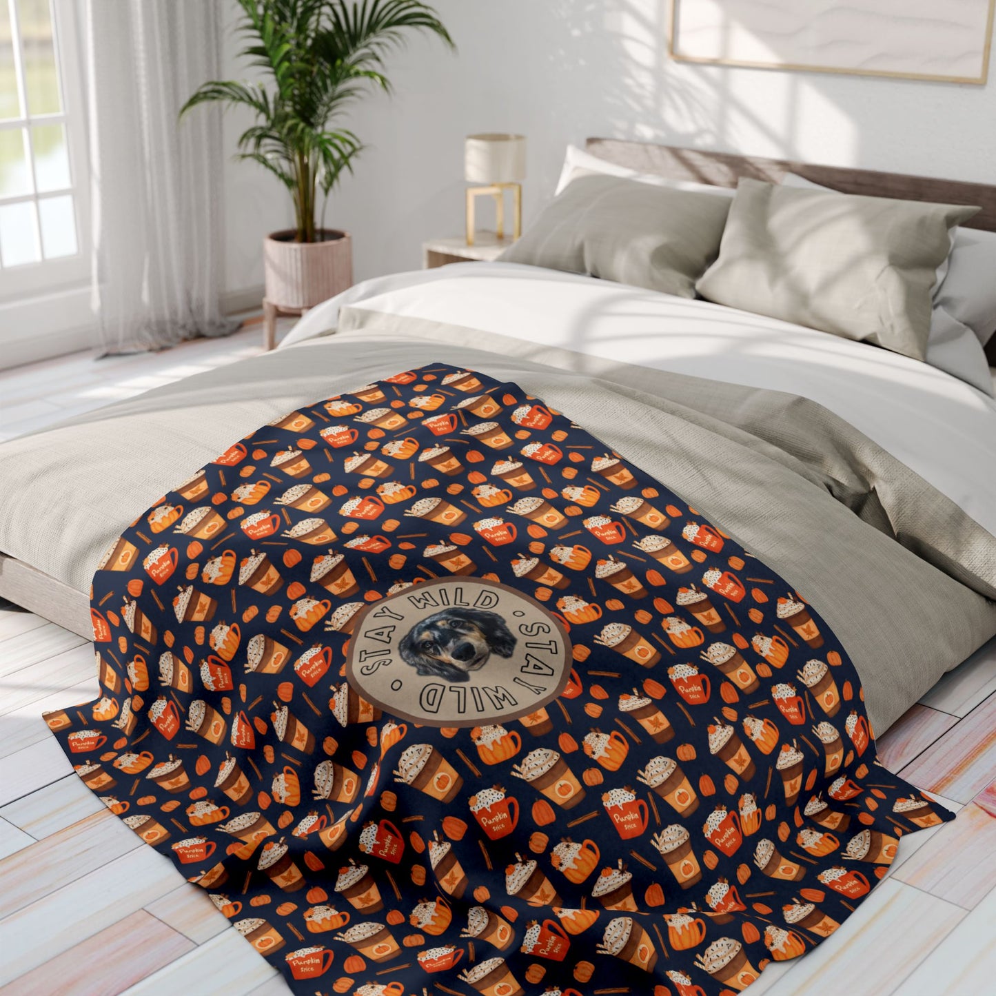 Custom Velveteen Plush Pumpkin Spice Pawtte Blanket