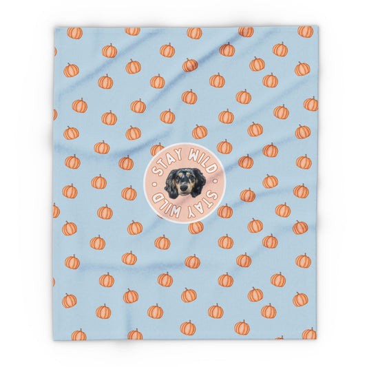 Custom Velveteen Plush Pumpkin Pastel Party Blanket