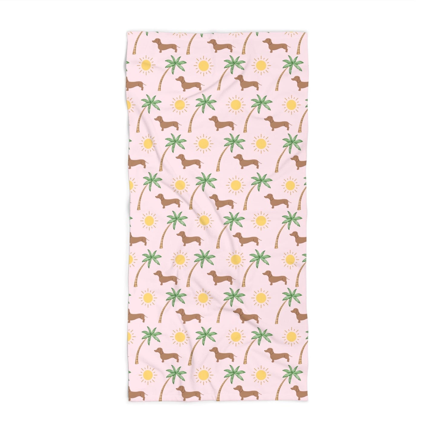 Dachshund Sunny Day Palm Beach Towel