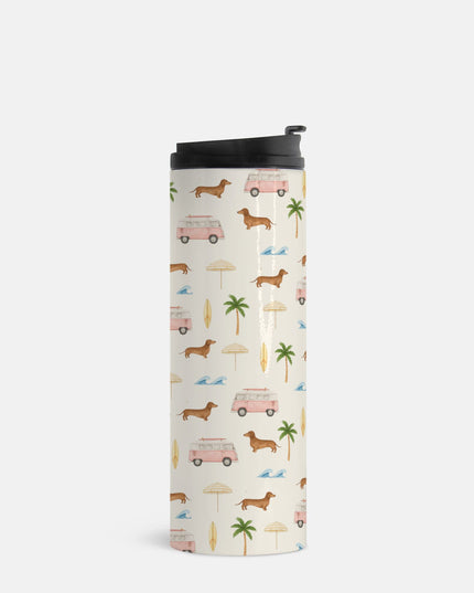 16 oz Tumbler – Beach Cruisin' Wiener Dogs