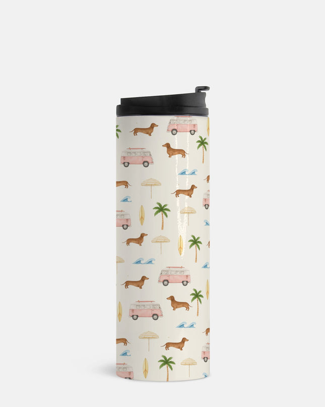 16 oz Tumbler – Beach Cruisin' Wiener Dogs