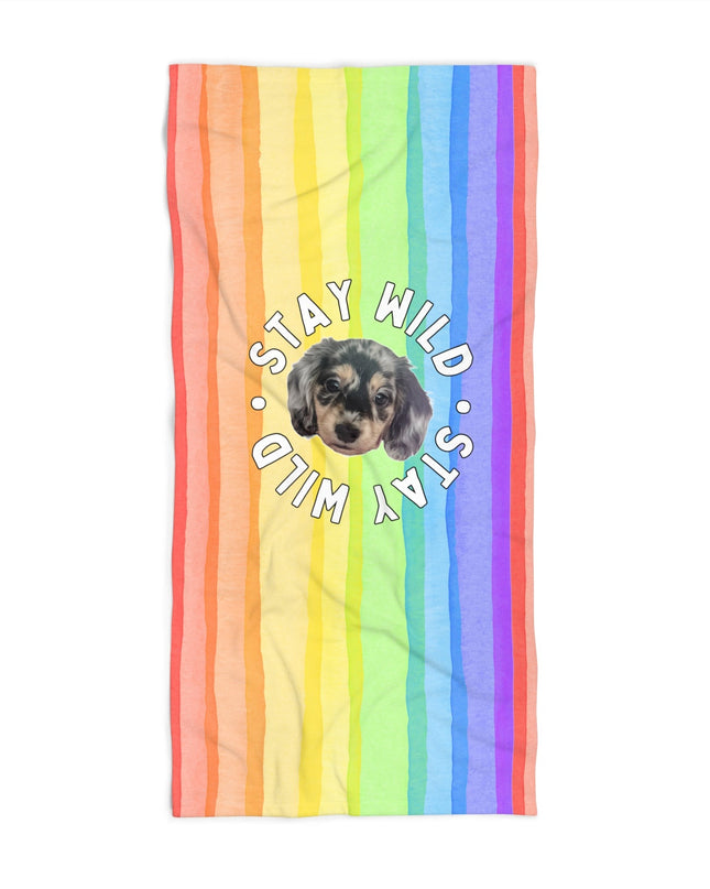 Rainbow Right Bright Custom Beach Towel