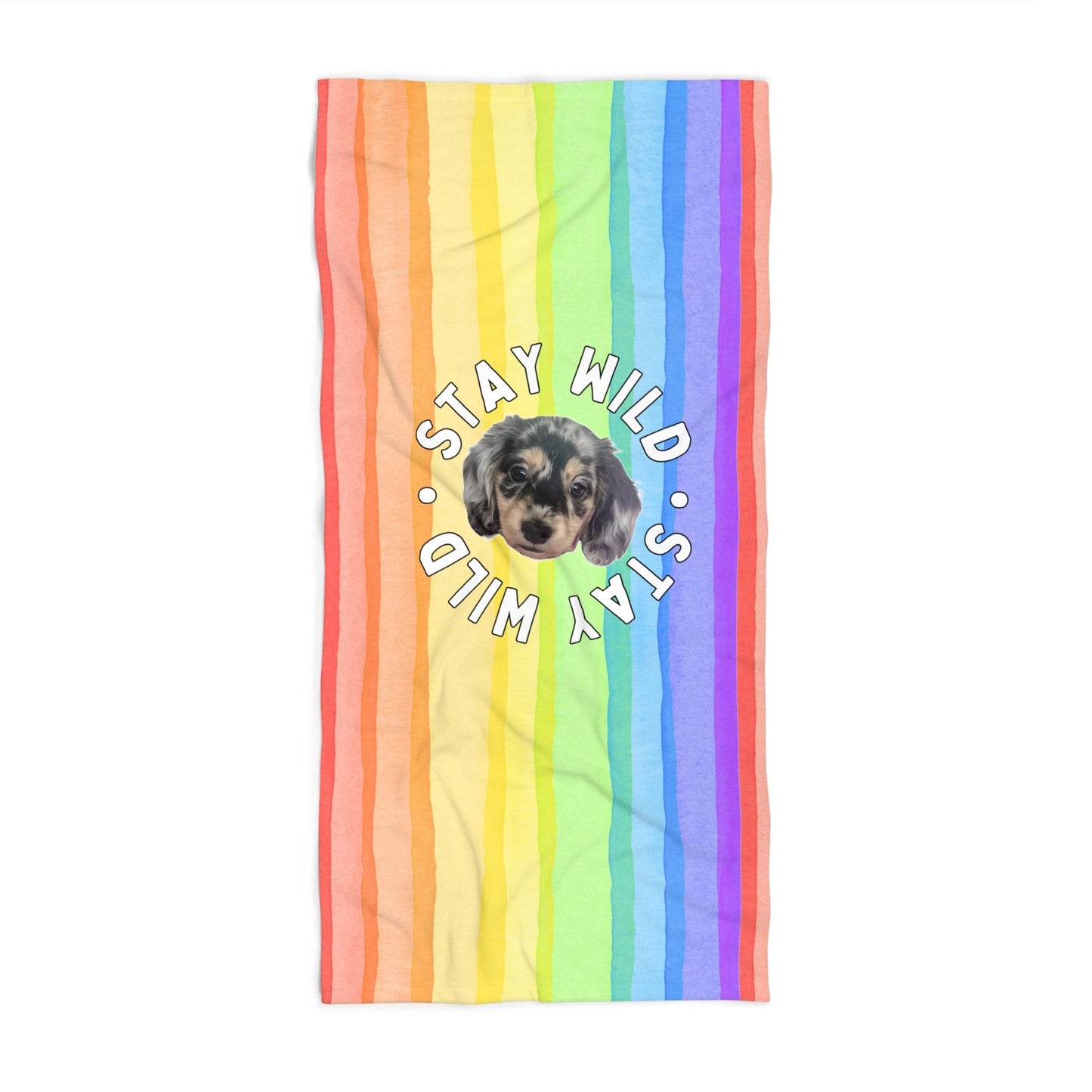 Rainbow Right Bright Custom Beach Towel