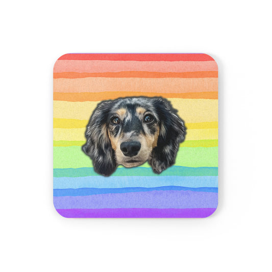 Rainbow Right Bright Pack Of 4 Hardboard Back Coaster