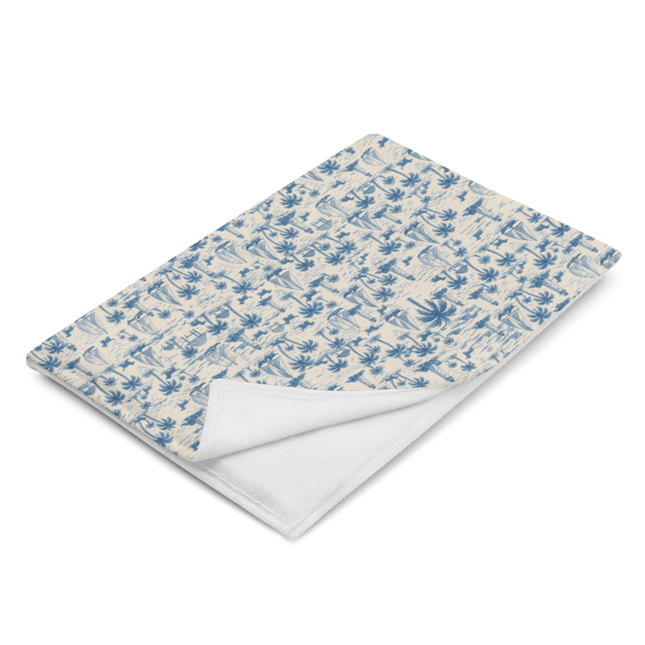Super Soft Throw Blanket – Coastal Doxie Toile (50x60 / 60x80)