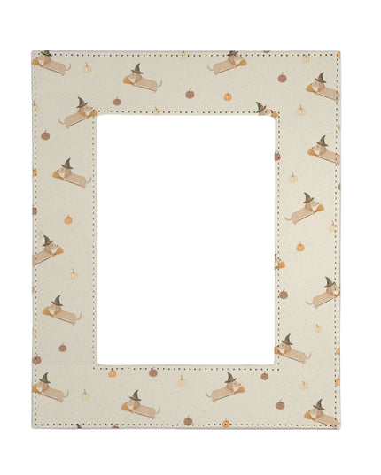 Rectangular frame with Halloween-themed picture frame design on a beige background