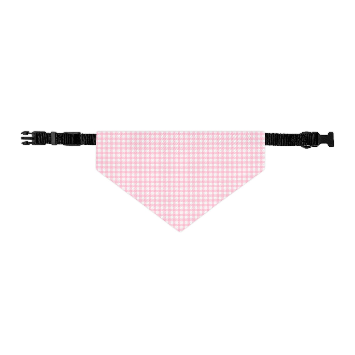 Pink Gingham Collar Bandana