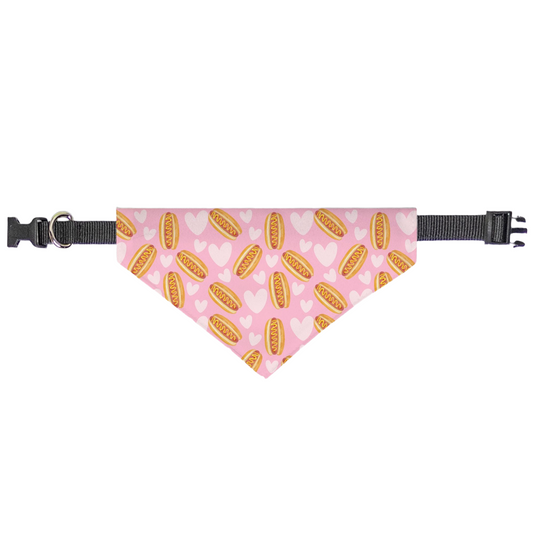 Heart Hot Dogs Collar Dog Bandana