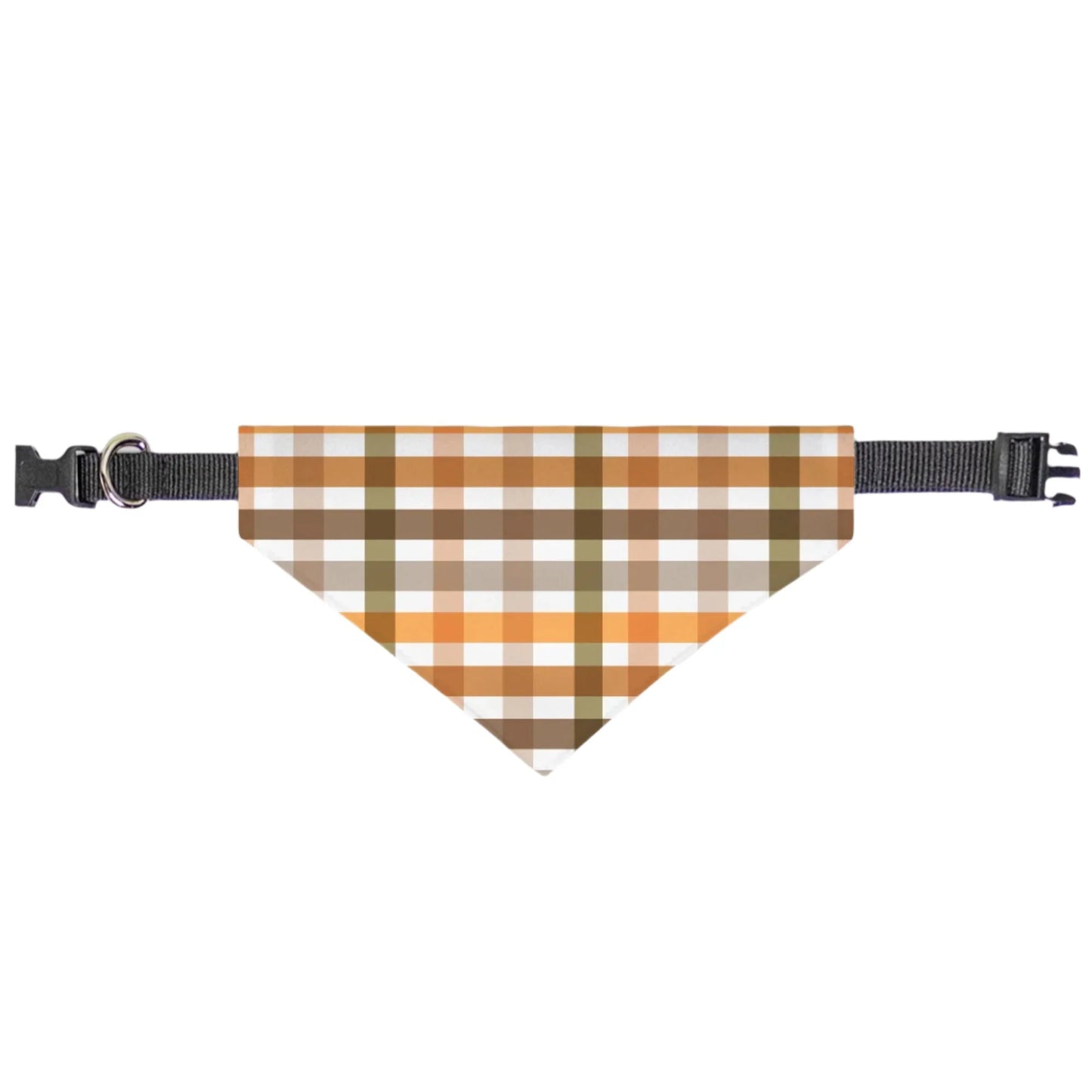 Taupe Gingham Collar Bandana