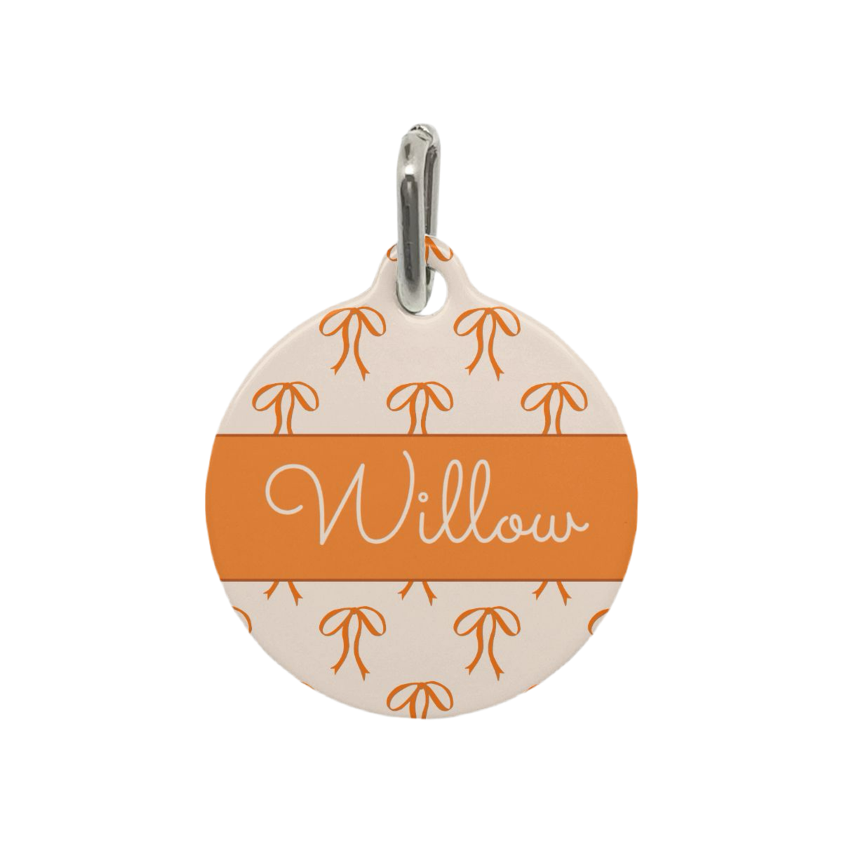 Rust Bows Custom Round Metal Pet Tag