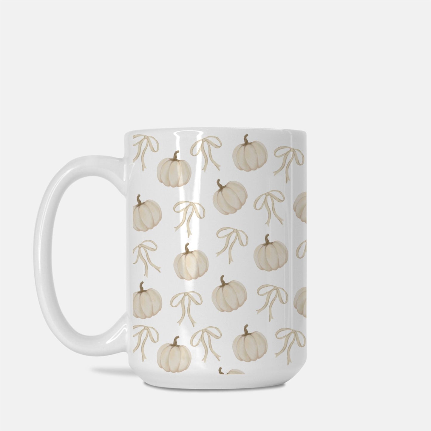 Neutral Harvest White Glossy Custom Coffee Mug