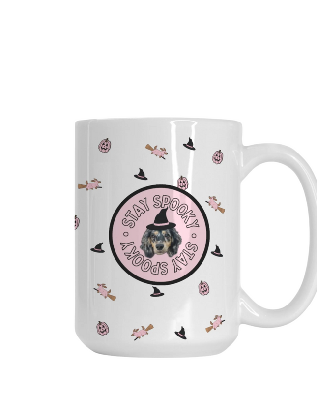 Happy Halloweenie Pink Edition Custom Coffee Mug