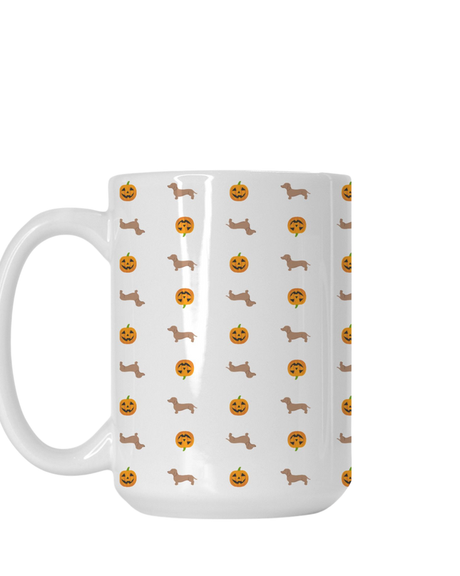 Doxie + Jack-O-Lantern Custom Coffee Mug